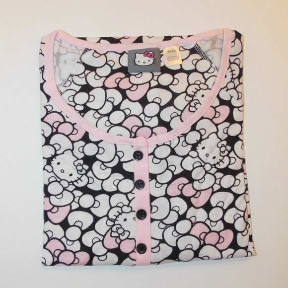 Sanrio Hello Kitty 'Bow City' soft cotton long sleeve Sleep shirt M,L - Picture 4 of 7